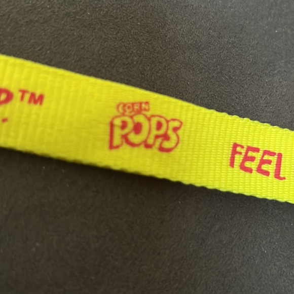 Kellogg’s Corn Pops cereal Lanyard key chain, yellow with red print New - Picture 4 of 16
